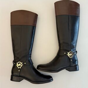 Michael Kors leather boots size 8 wide calf